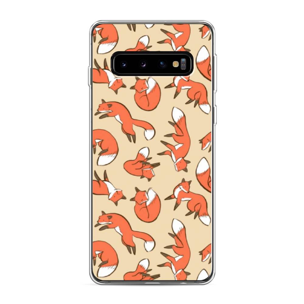 

Чехол Awog на Samsung Galaxy S10 "Лисички фон", Разноцветный, 27050-3