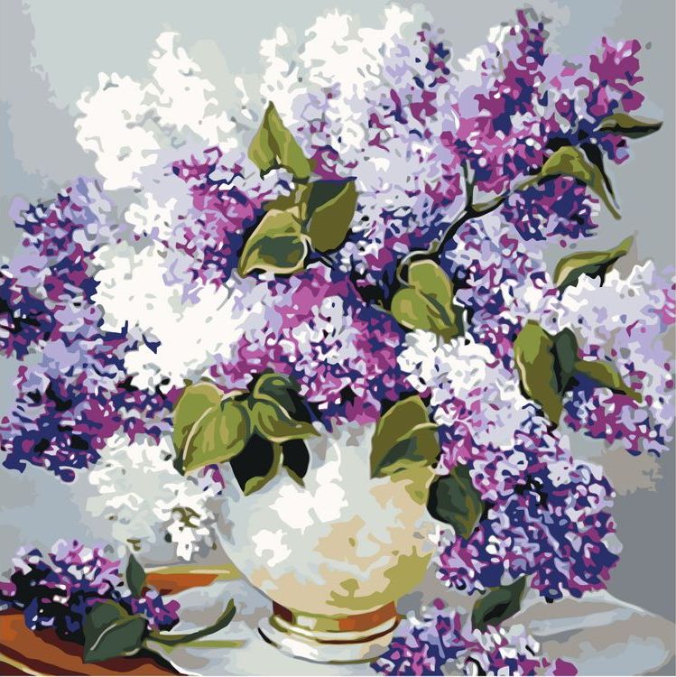 

Картина по номерам Живопись по Номерам Сирень в вазе, 40x40, Сирень в вазе