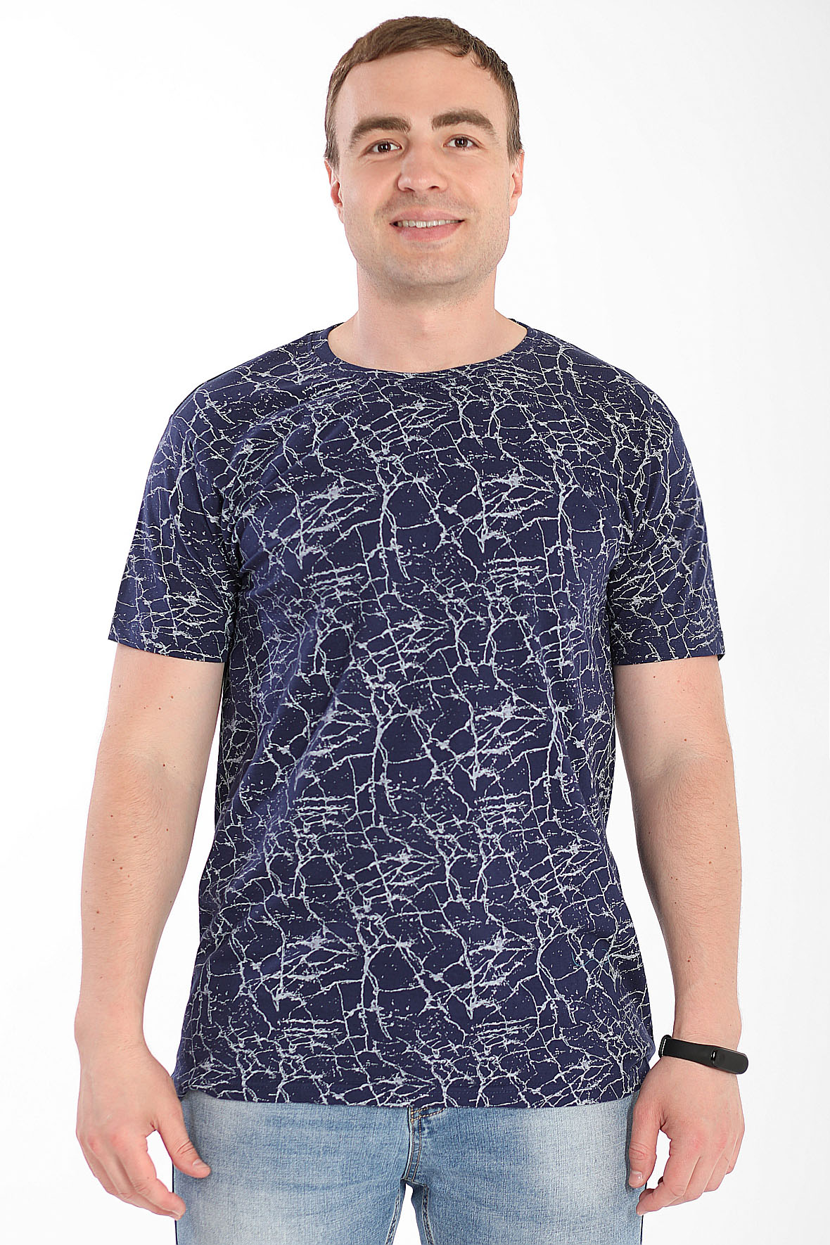 

Футболка мужская AlmondShop 1Д-93 0326.С1 синяя 48 RU, 1Д-93 0326.С1