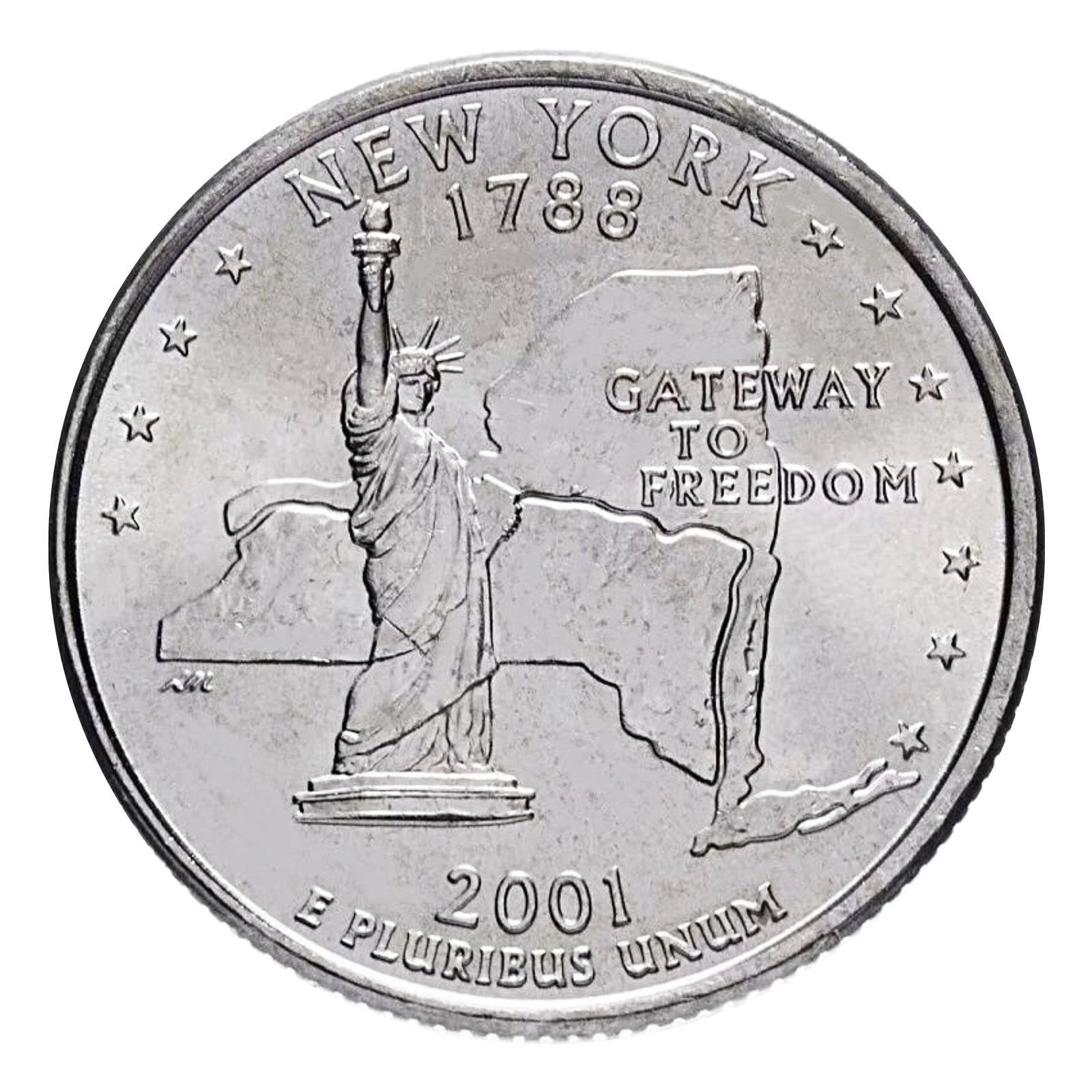 

Монета 25 центов Нью Йорк. Штаты и территории. США D 2001 UNC