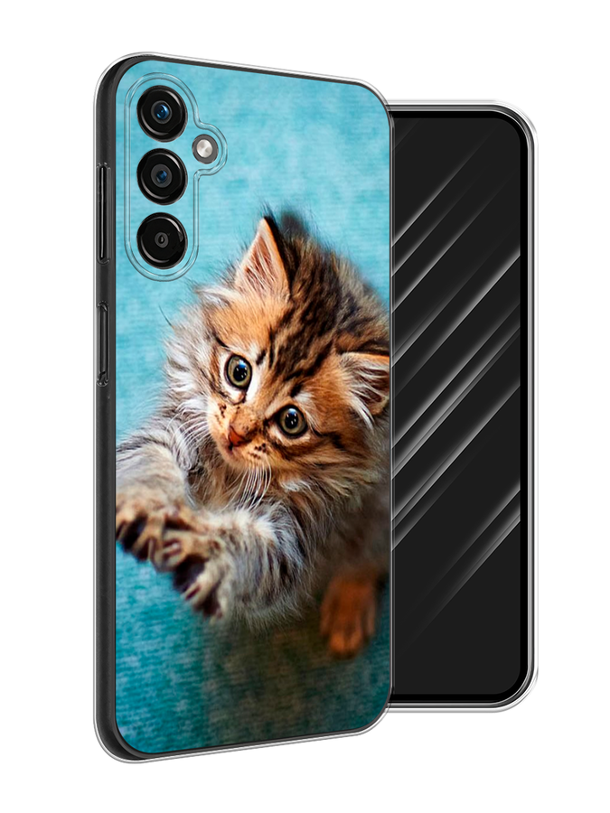 

Чехол Awog на Samsung Galaxy A25 5G "Котенок просит есть", Бирюзовый;коричневый;белый, 2108550-2