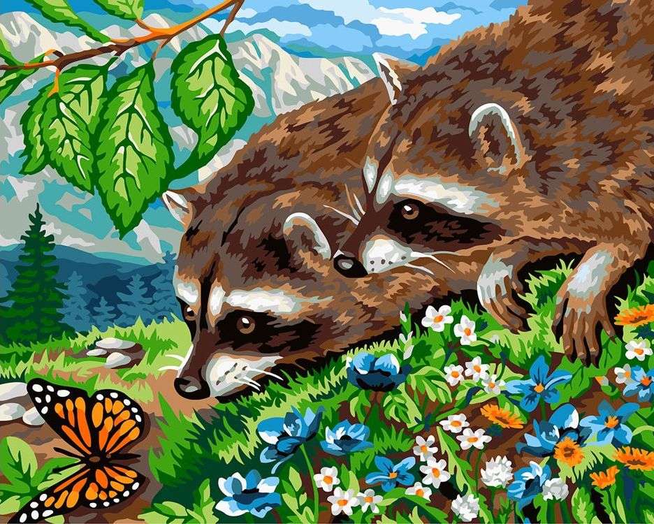 

Картина по номерам Фрея Братья-еноты, 30x40, Фрея Братья-еноты