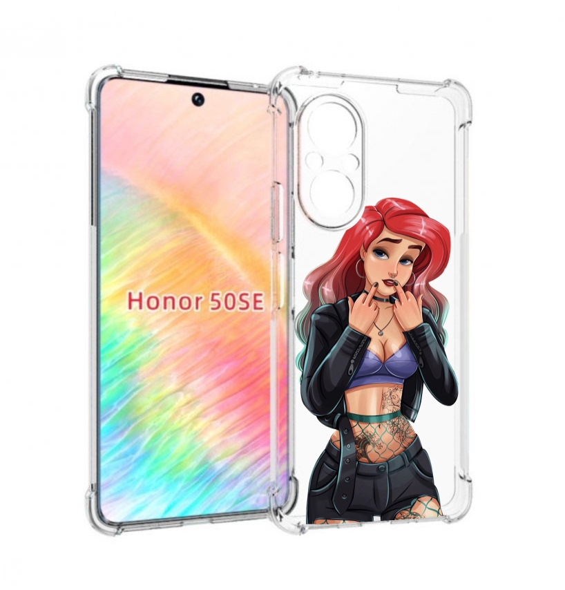 

Чехол бампер MyPads Ариэль-русалочка-готика для Honor 50 SE прот, Прозрачный, Tocco