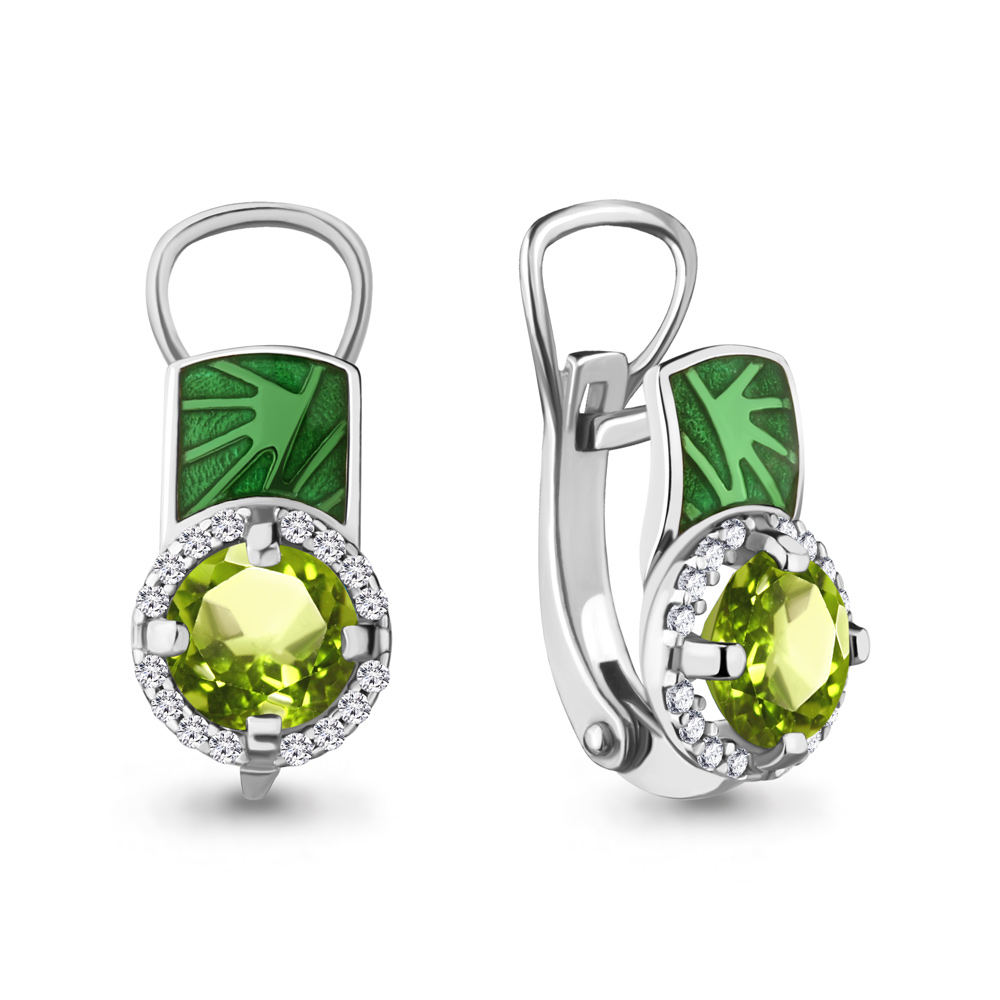 

Серьги из серебра с фианитом Aquamarine 4464107А_925_р, 4464107А_925_р