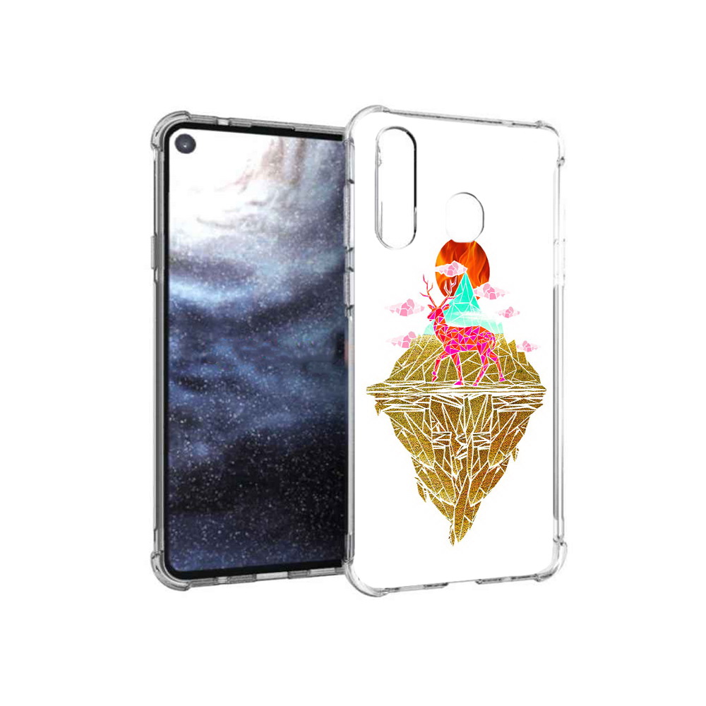

Чехол MyPads Tocco для Samsung Galaxy A8s розовый олень абстракция (PT124633.501.586), Прозрачный, Tocco