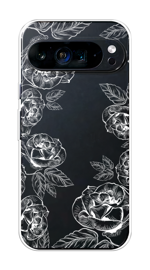 

Чехол на Google Pixel 9 Pro XL "Розы графика", Черный;серый, 272150-1