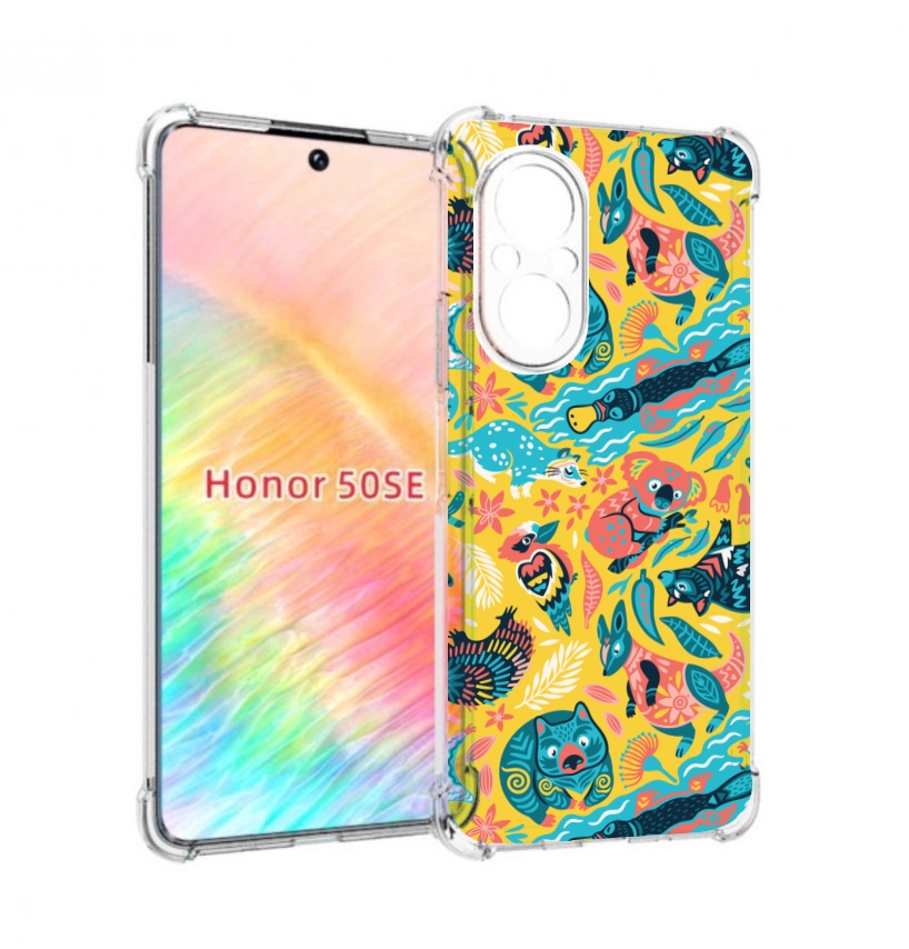 

Чехол бампер MyPads seamless-pattern для Honor 50 SE противоударный, Прозрачный, Tocco