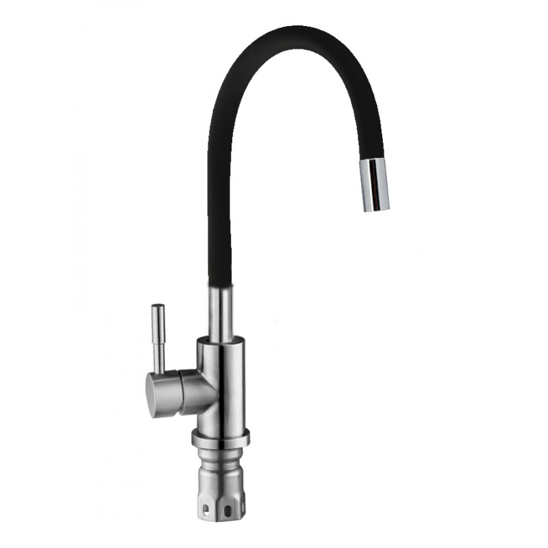 Смеситель для кухни Lucky Tap KD-4025-071BL-4 с гибким изливом, чёрный