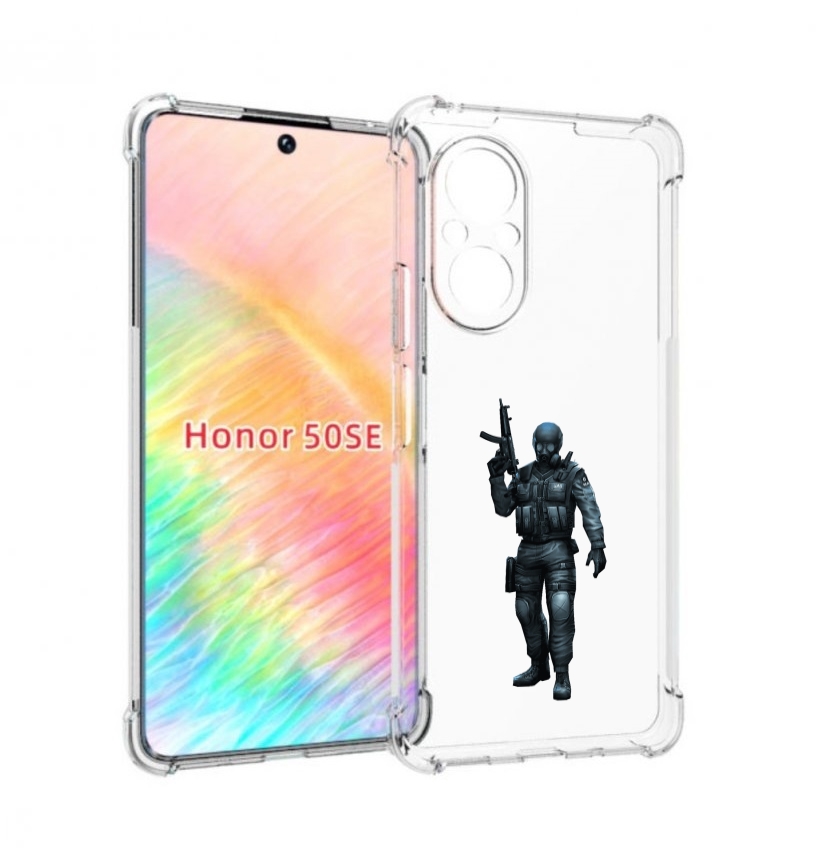 

Чехол бампер MyPads crossfire для Honor 50 SE противоударный, Прозрачный, Tocco