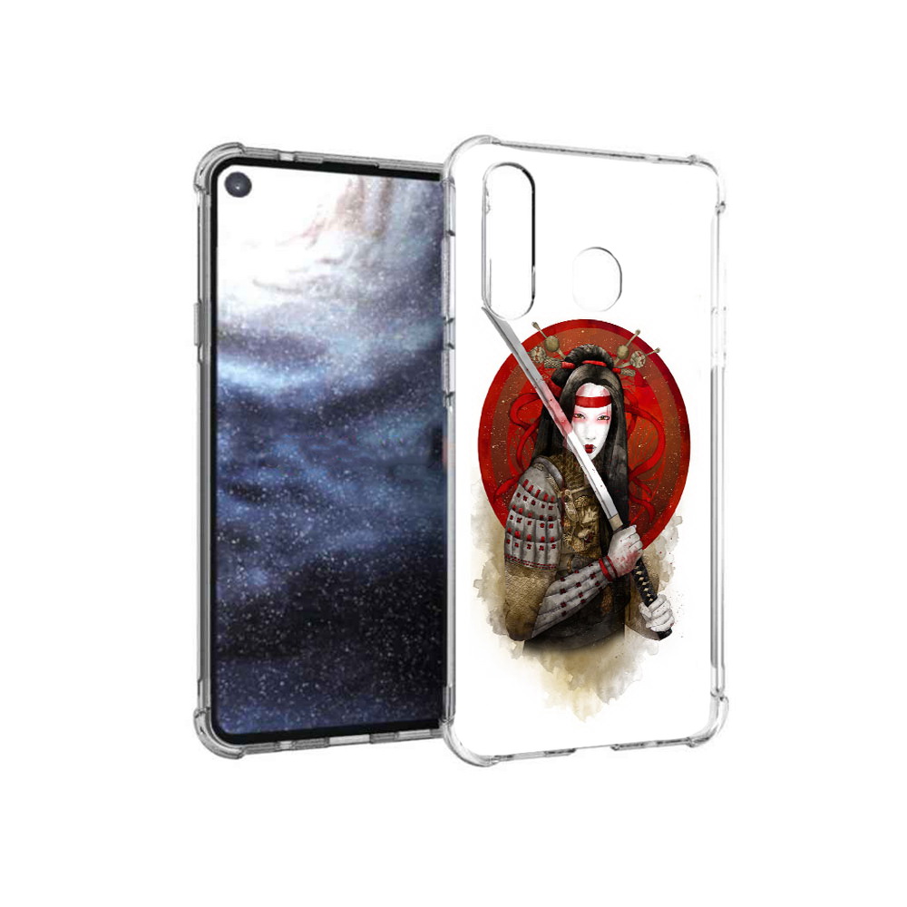 Чехол MyPads Tocco для Samsung Galaxy A8s рисованная девушка с катаной (PT124633.501.580)