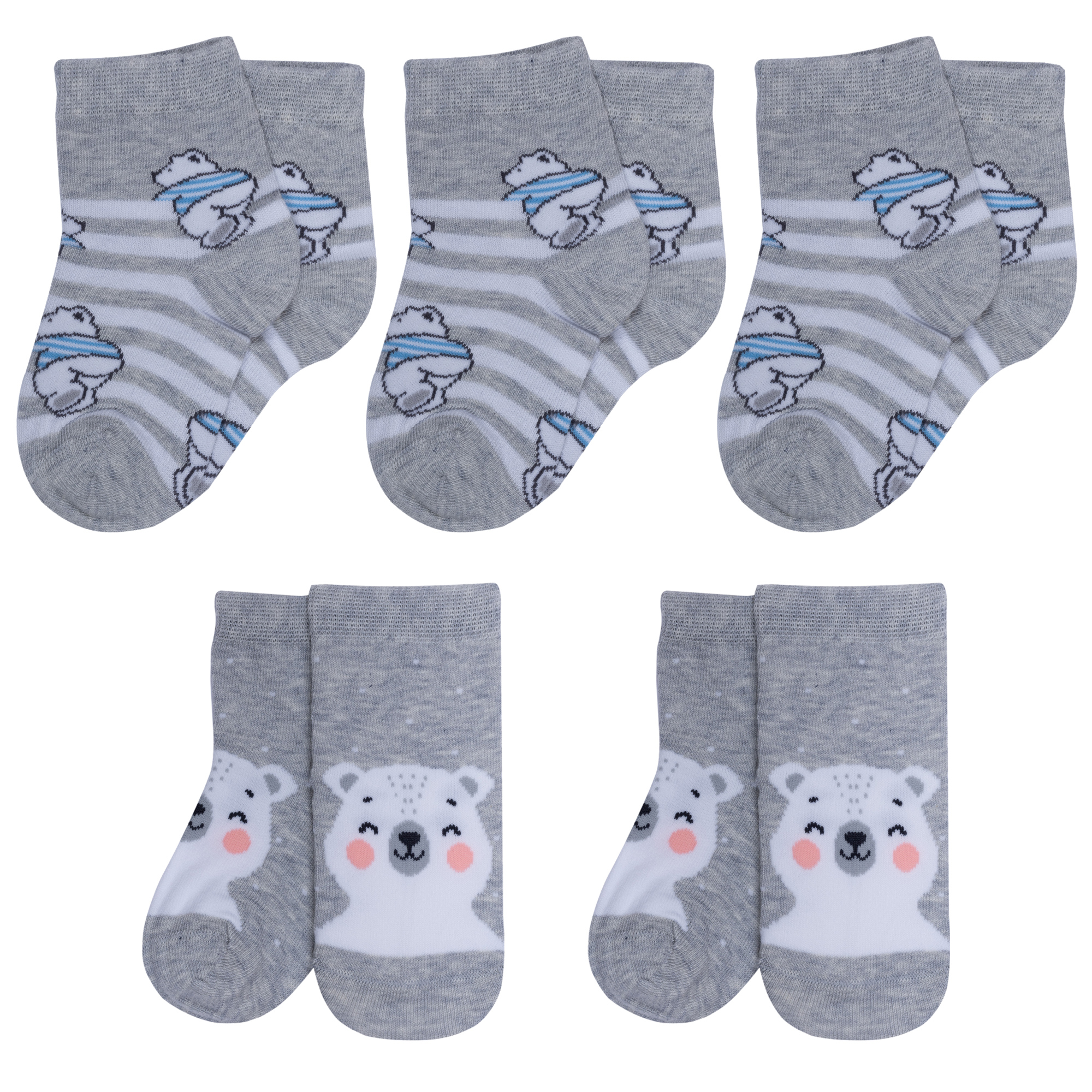 

Носки детские Rusocks 5-Д-31360 цв. белый р. 10-12, Серый;белый, 5-Д-31360
