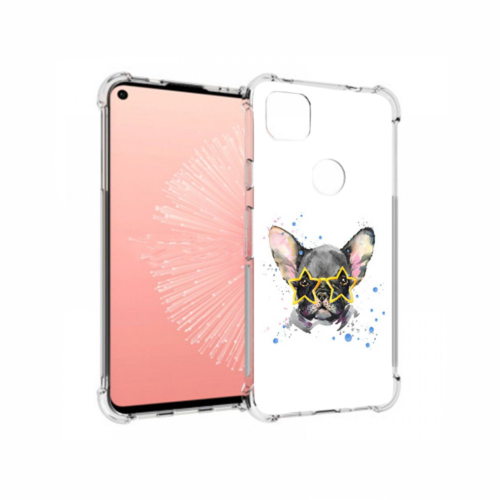 

Чехол MyPads Tocco для Google Pixel 4A буля в очках, Прозрачный, Tocco