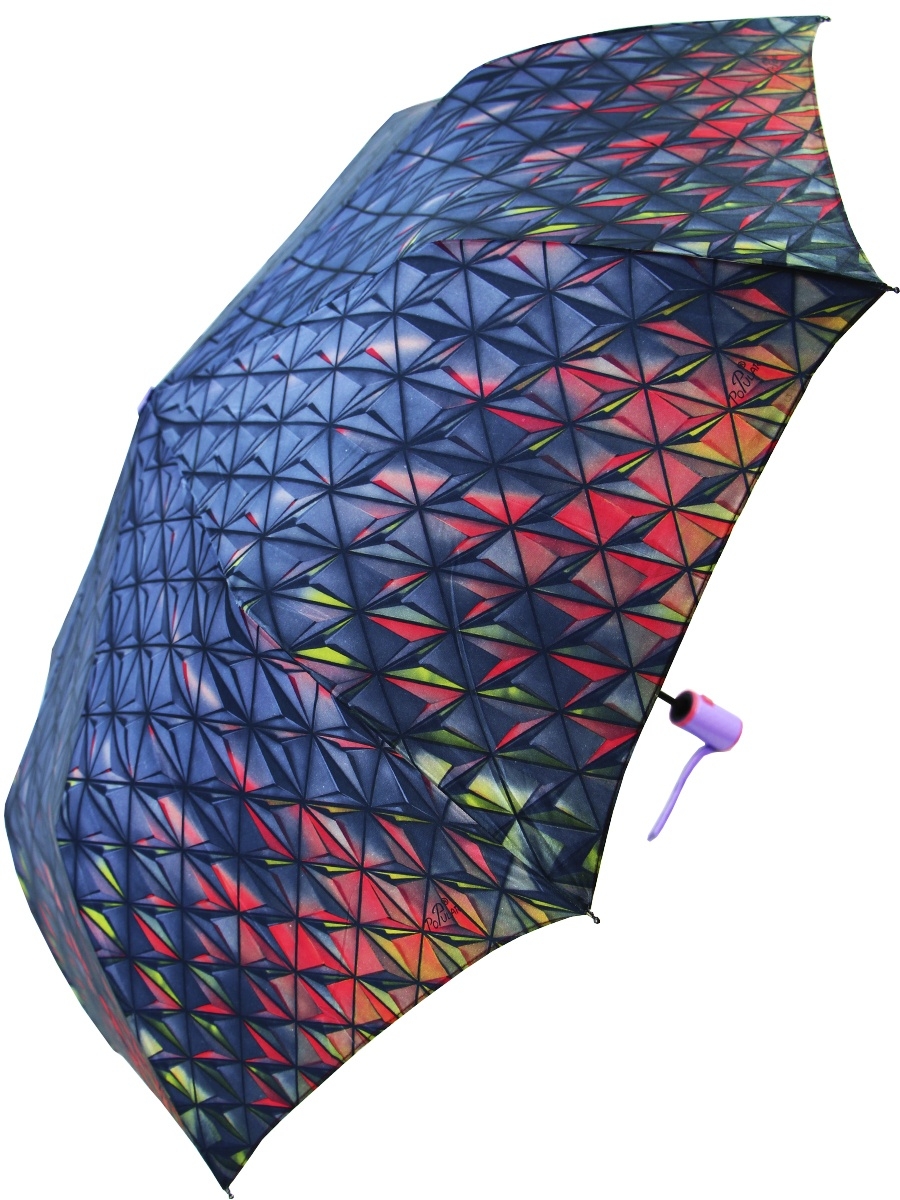 

Зонт женский Popular Umbrella 1289 серый/ярко-фиолетовый, 1289