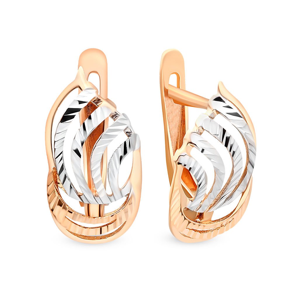 

Серьги из красного золота без вставки 585Gold 402003342, 402003342
