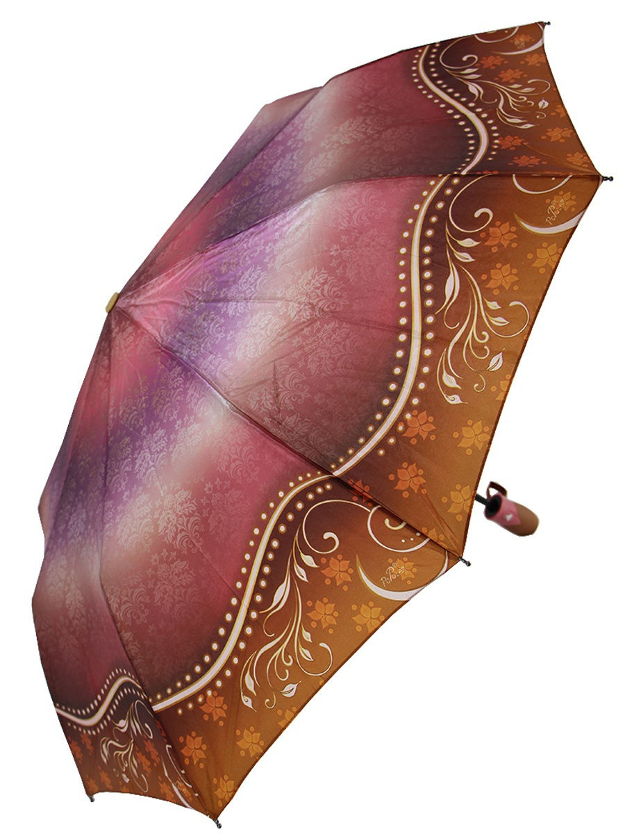 

Зонт женский Popular Umbrella 1649 коричневый/ розовый, 1649