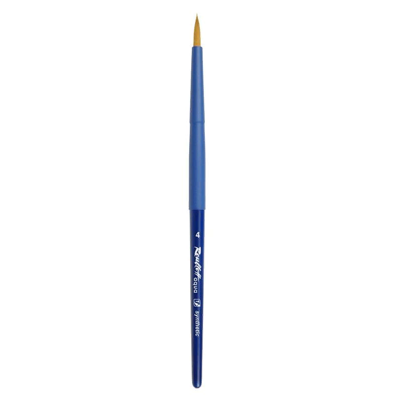 Aqua Blue №4 - круглая коричневая синтетика, ручка soft touch