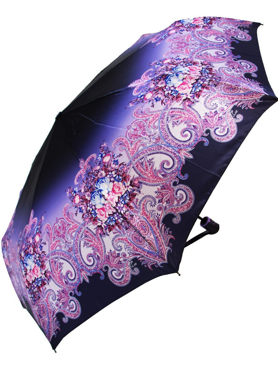 Зонт женский Popular Umbrella 1294 розовый/аметистовый