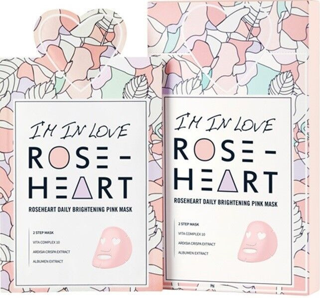 

Дневная тканевая маска для лица Roseheart выравнивающая тон кожи двухступенчатая, 1 шт