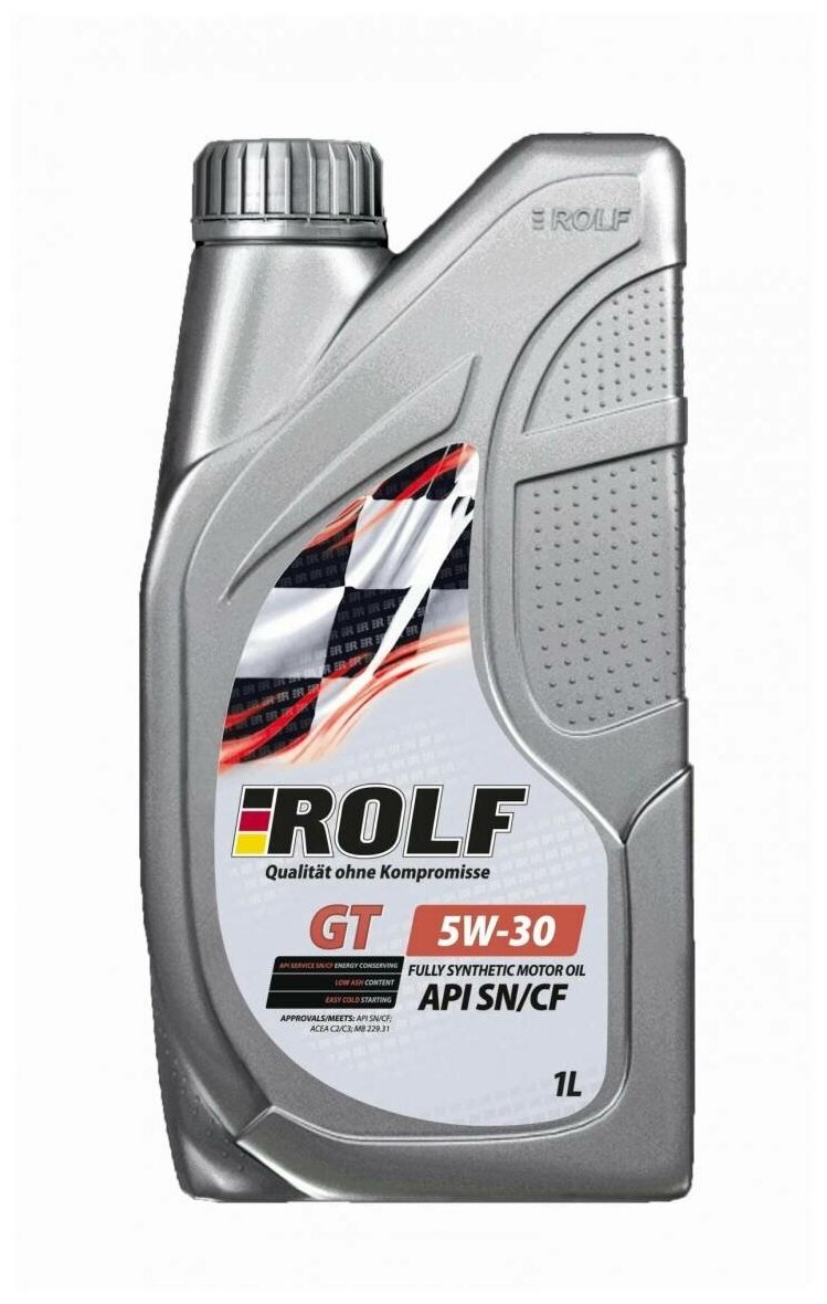Моторное масло Rolf синтетическое GT SAE 5W30 API SL ACEA A3/B4 1л