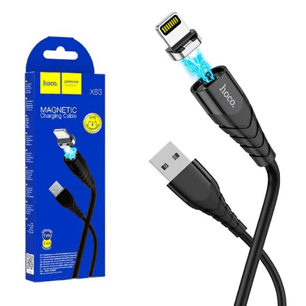 фото Кабель usb lightning hoco x63 магнитный 1m черный