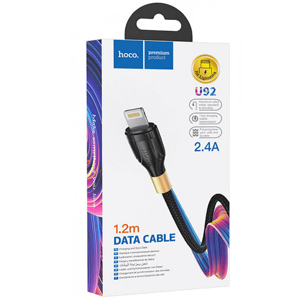 фото Кабель usb lightning hoco u92 1m 2.4a черный