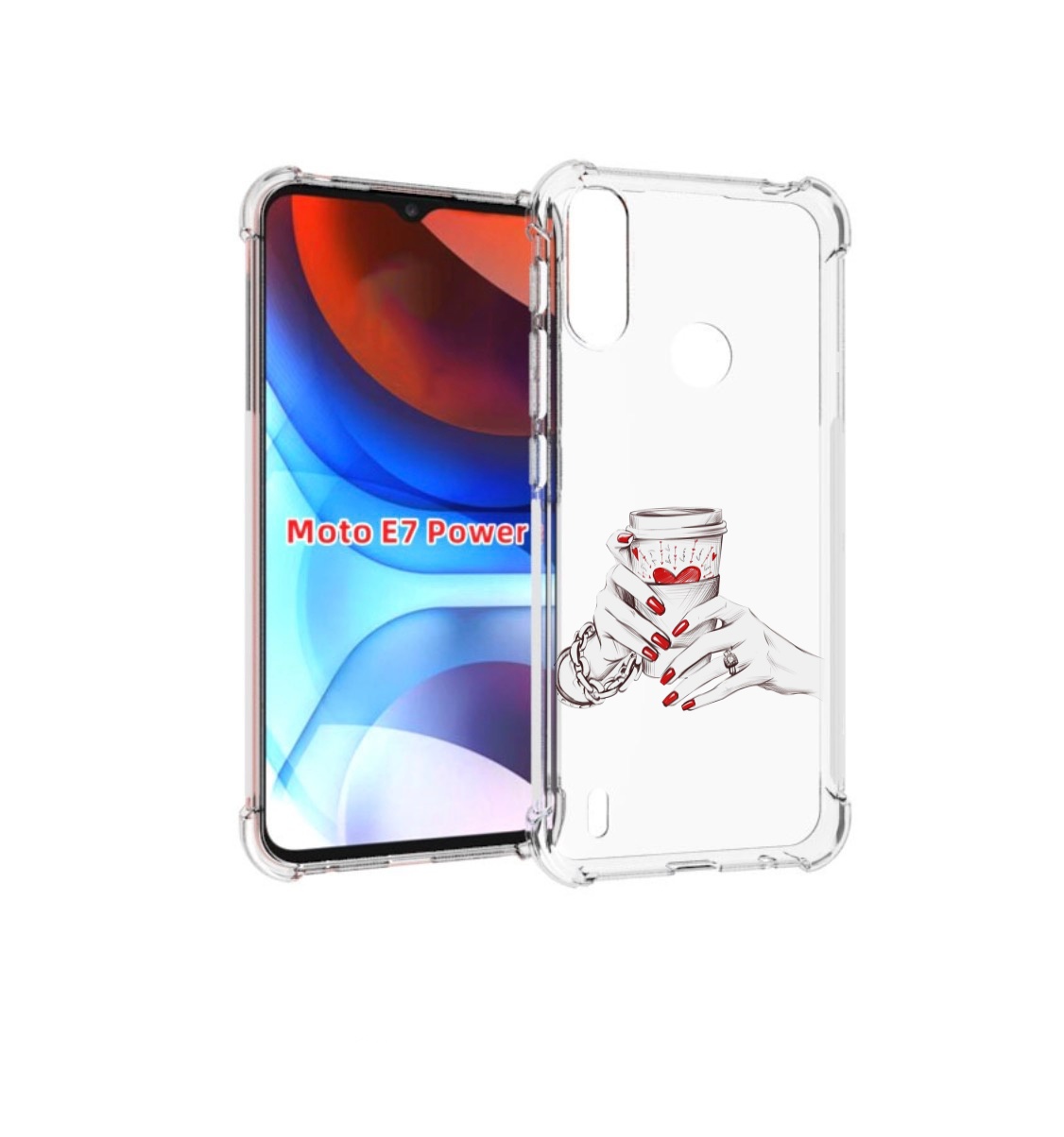 

Чехол MyPads Любовный-стакан для Motorola Moto E7 Power, Прозрачный, Tocco