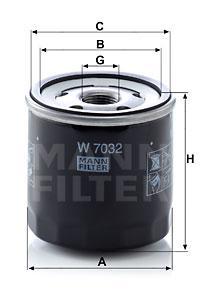 

Фильтр масляный двигателя MANN-FILTER W7032