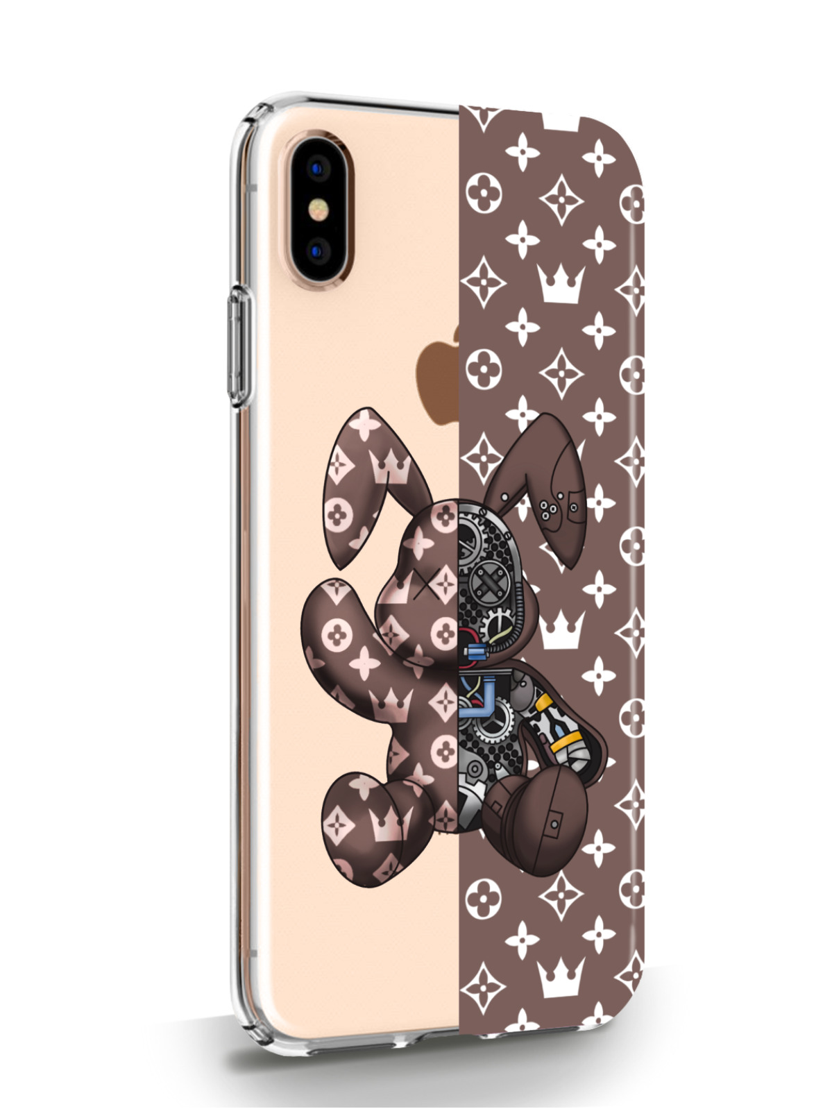 фото Чехол musthavecase для iphone xs max bunny коричневый прозрачный