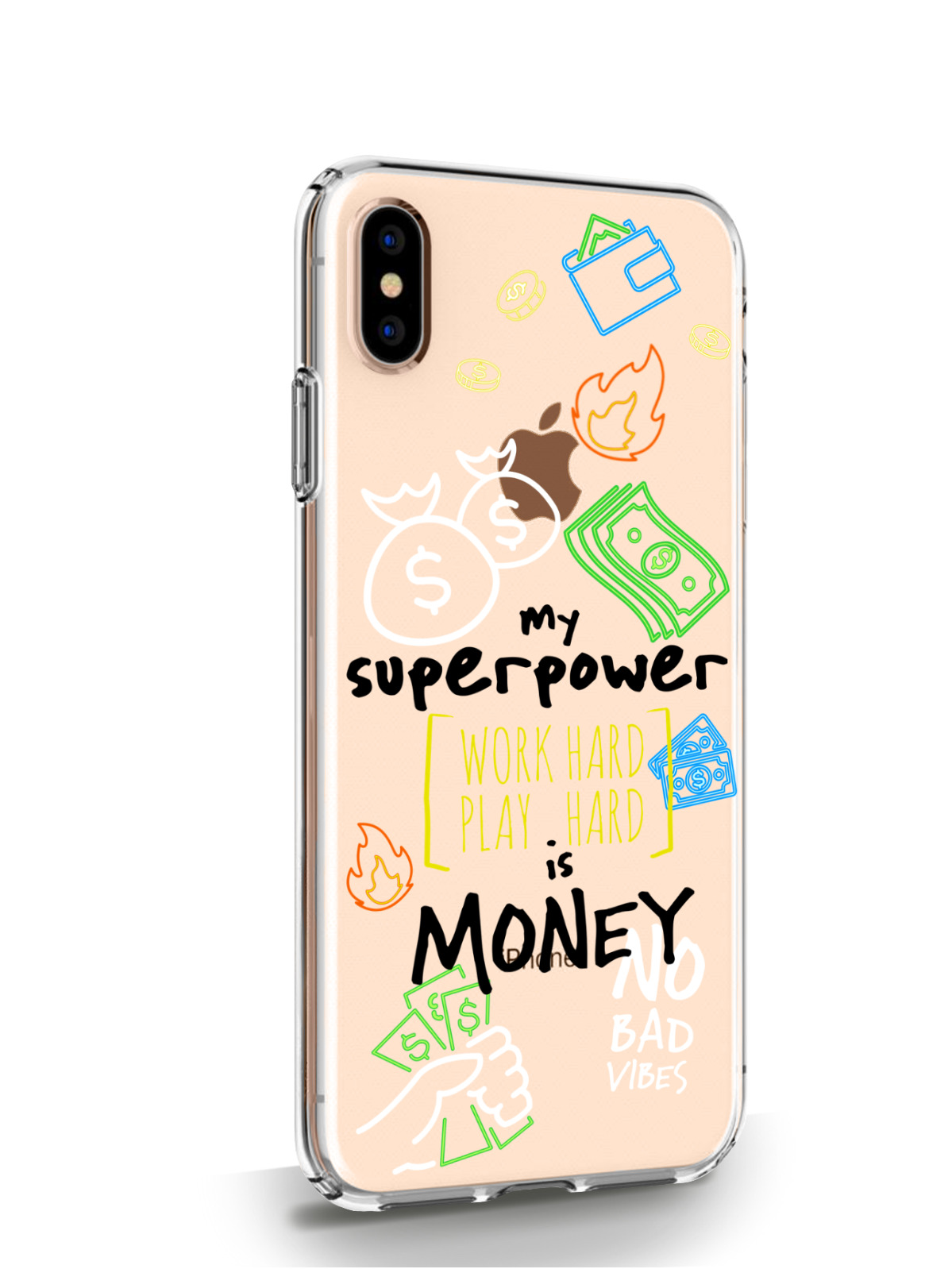 фото Чехол musthavecase для iphone xs max my superpower is money прозрачный