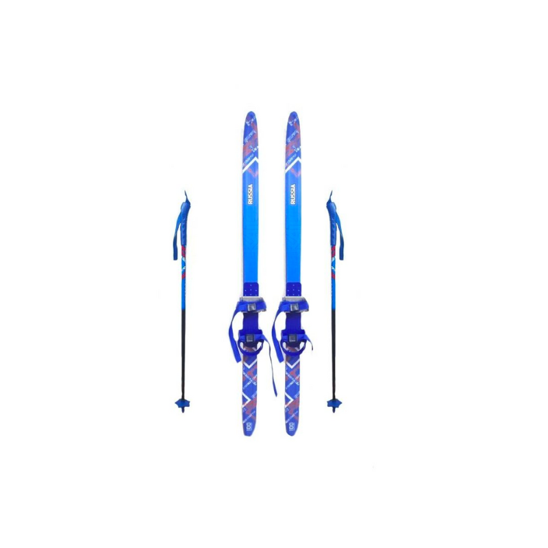 Лыжный комплект детский с комбинированным креплением (лыжи 120см + палки 85см)