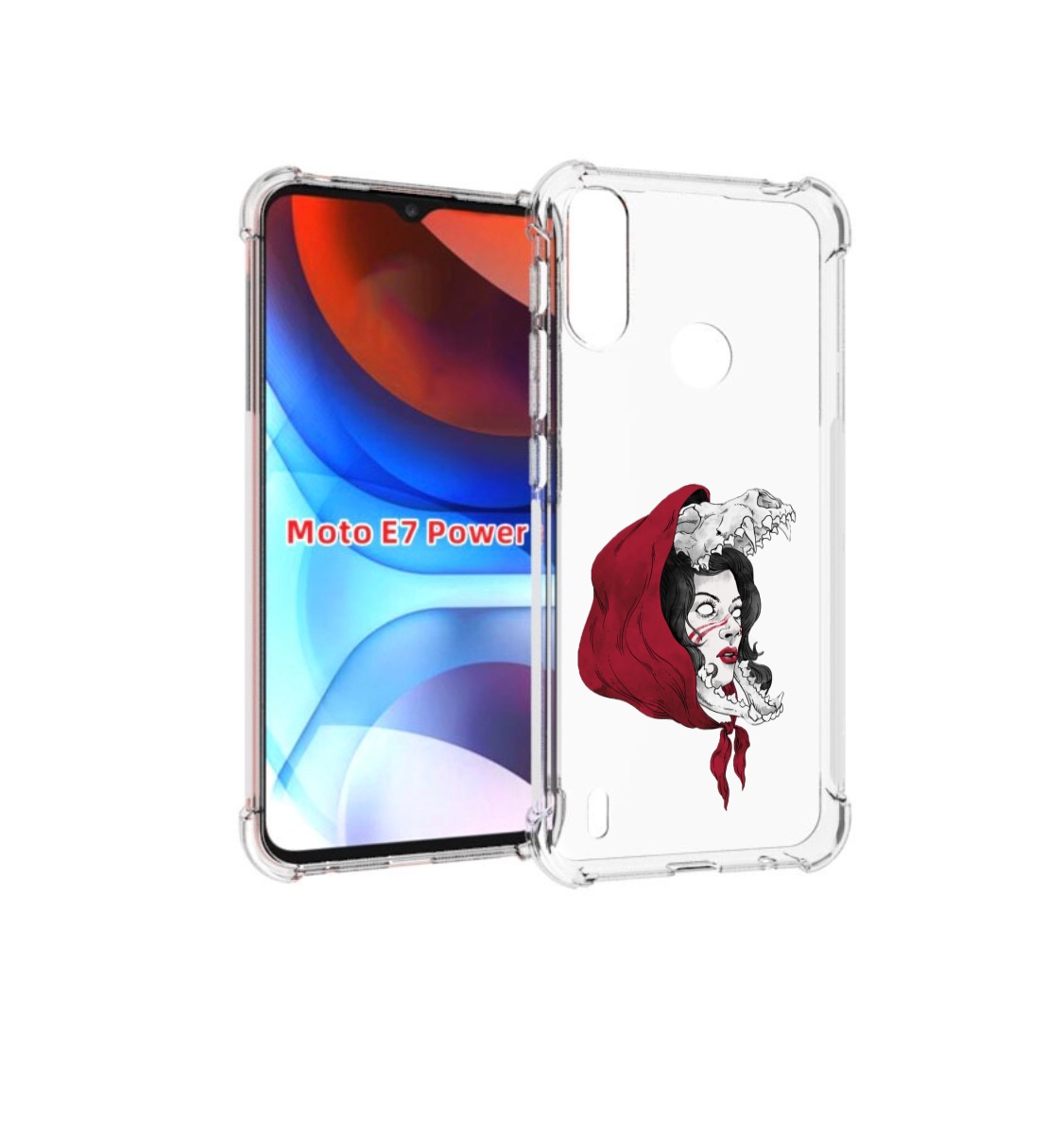 

Чехол MyPads Красная шапочка и волк женский для Motorola Moto E7 Power, Прозрачный, Tocco