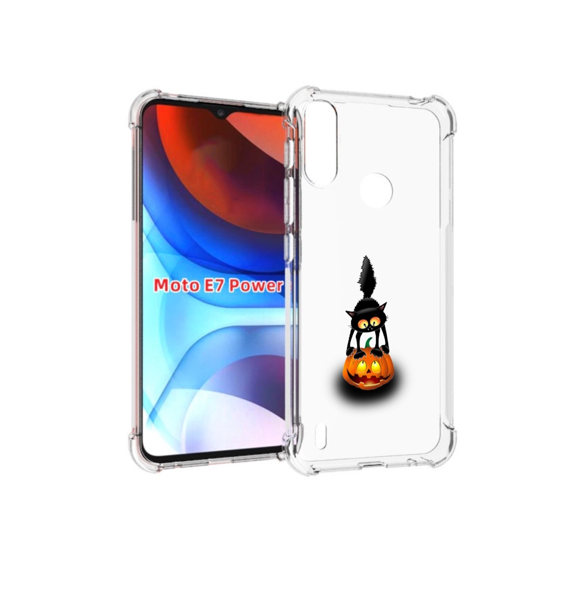 

Чехол MyPads Котик с тыквой для Motorola Moto E7 Power, Прозрачный, Tocco