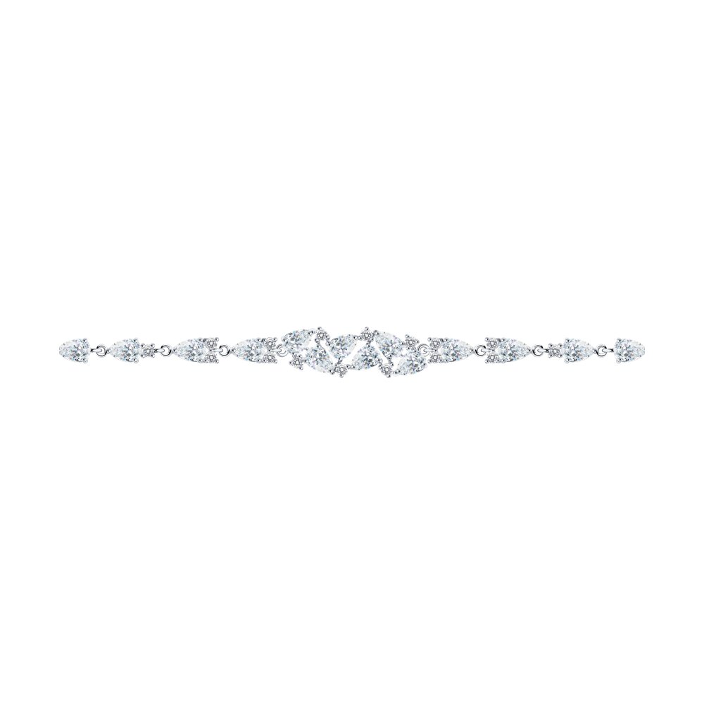 

Браслет из серебра р. 16 SOKOLOV 94050354, фианит, 94050354