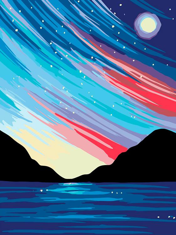 

Картина по номерам Живопись по Номерам Северное сияние, 30x40, Северное сияние