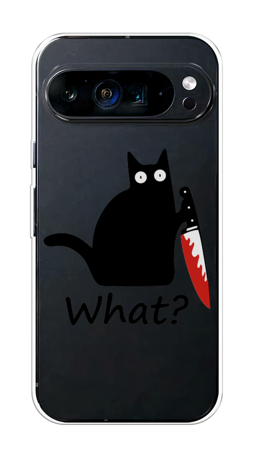 

Чехол на Google Pixel 9 Pro XL "Котик с ножом", Черный;красный, 272150-1