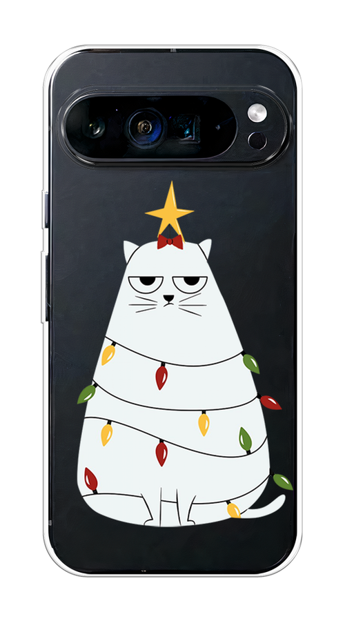 

Чехол на Google Pixel 9 Pro XL "Котик в гирлянде", Белый;красный;желтый, 272150-1