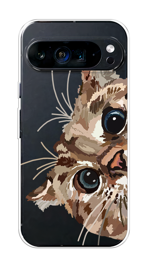 

Чехол на Google Pixel 9 Pro XL "Любопытный кот", Коричневый;синий;черный, 272150-1