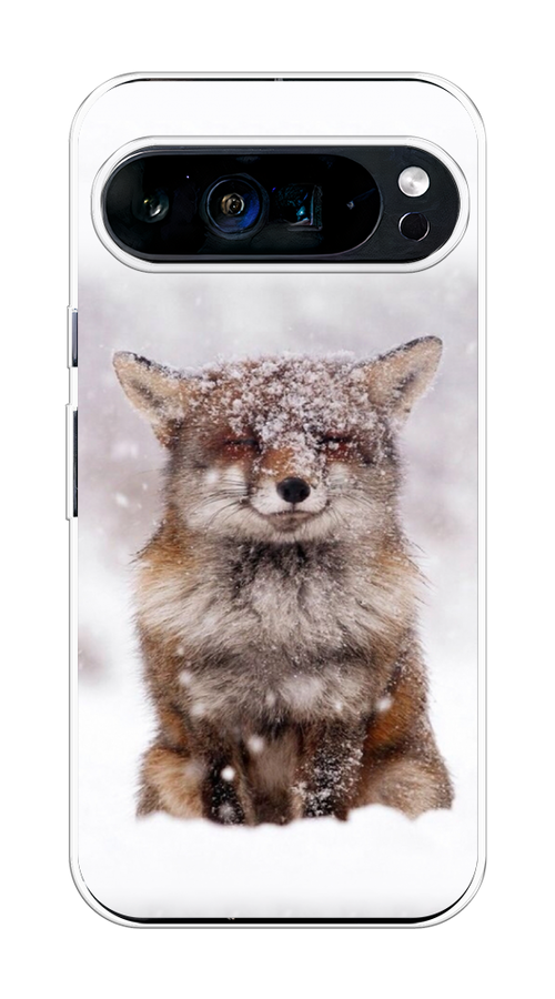 

Чехол на Google Pixel 9 Pro XL "Зимняя лиса", Белый;серый;коричневый, 272150-1