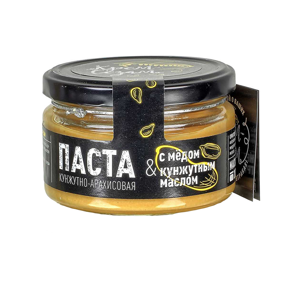 

Паста кунжутно-арахисовая с медом и кунжутным маслом, 200 гр, Крем-Сезам