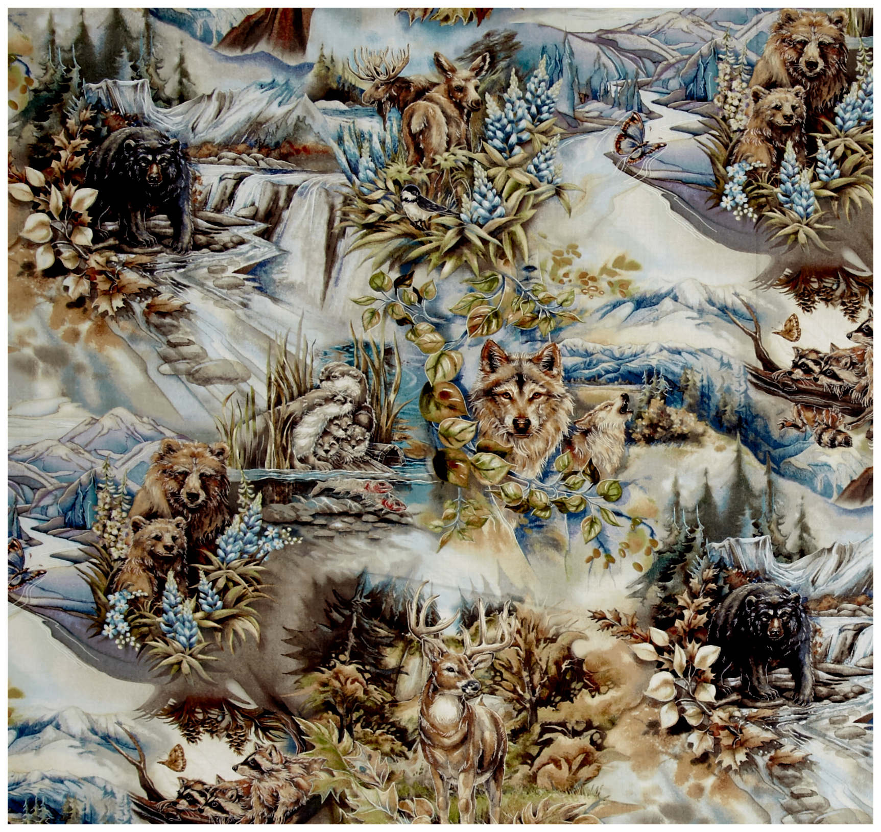 

Ткань Peppy North american wildlife 5 ABK-16632-169 EARTH 60x110 см 146+/-5 г/м2, Разноцветный