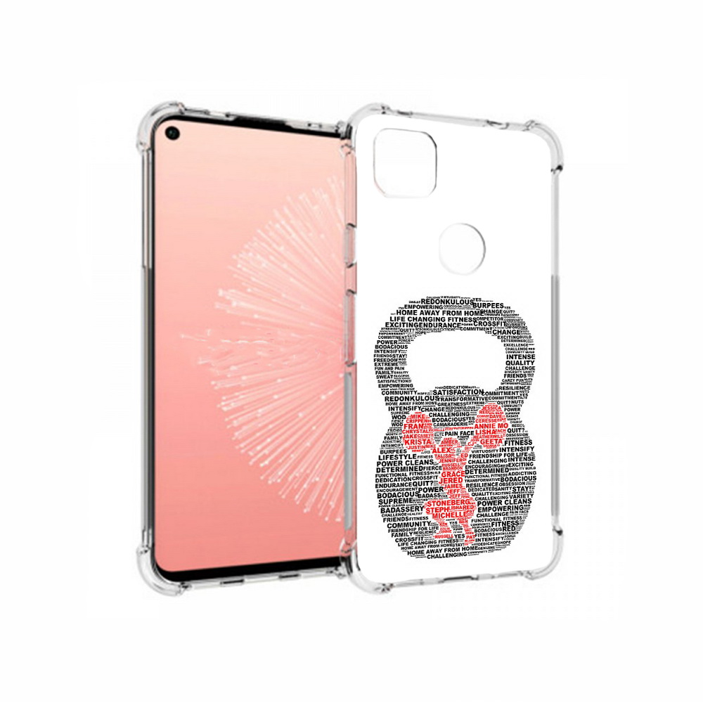 

Чехол MyPads Tocco для Google Pixel 4A бодибилдинг гиря из слов, Прозрачный, Tocco