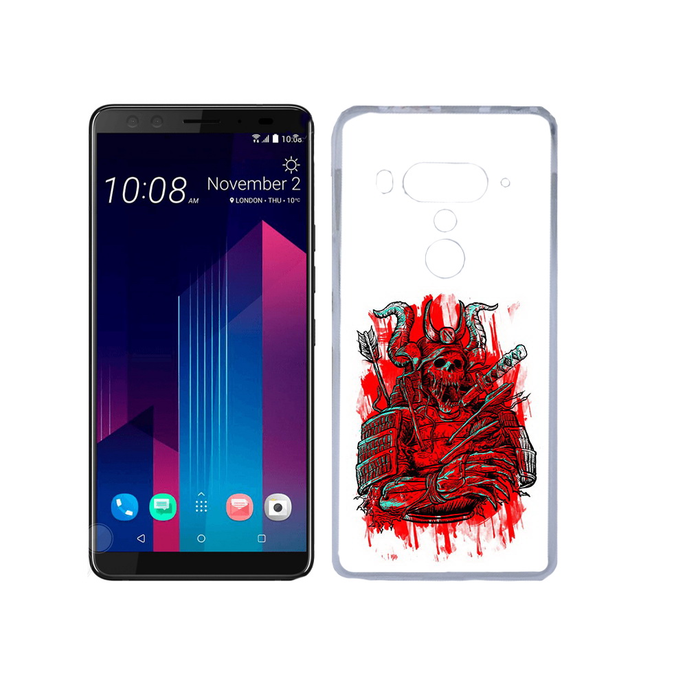

Чехол MyPads Tocco для HTC U12+ красный скелет воин, Прозрачный, Tocco