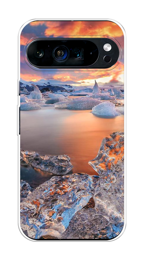 

Чехол на Google Pixel 9 Pro XL "Ледники", Синий;оранжевый, 272150-1