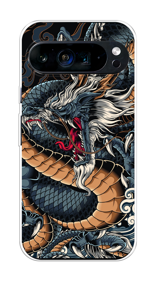 

Чехол на Google Pixel 9 Pro XL "Japanese Dragon", Коричневый;черный;синий, 272150-1