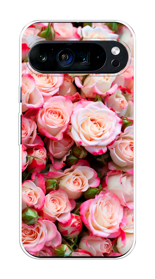 

Чехол на Google Pixel 9 Pro XL "Много роз", Розовый, 272150-1