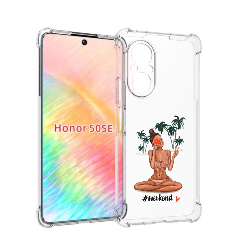 

Чехол бампер MyPads Weekend для Honor 50 SE противоударный, Прозрачный, Tocco