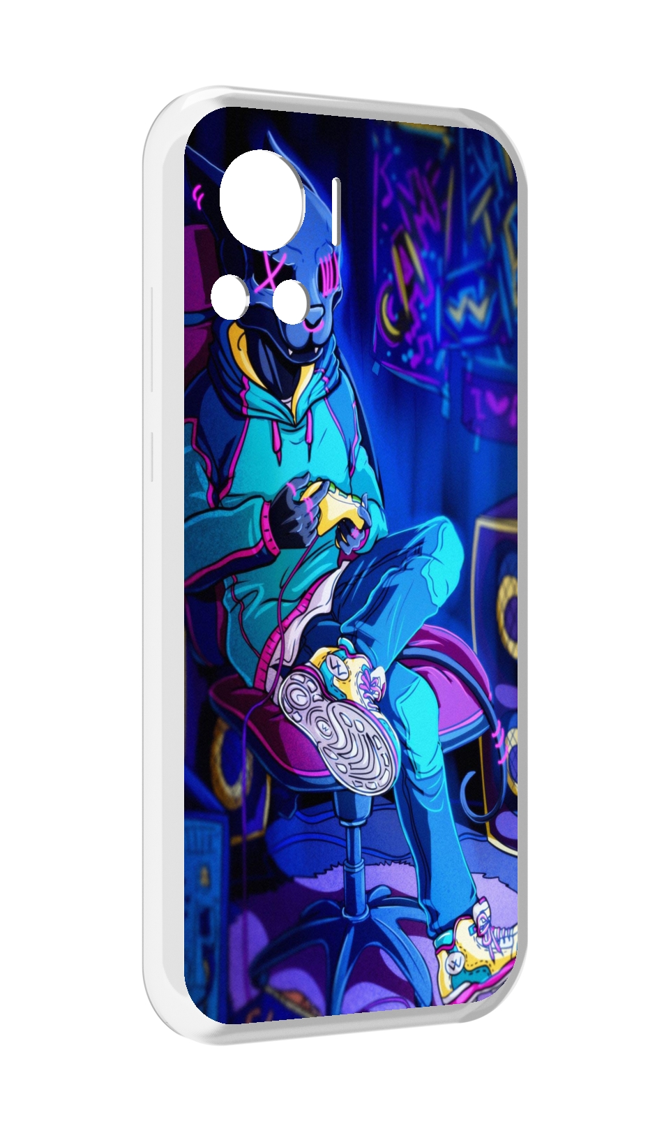 

Чехол MyPads киберпанк игрок для Motorola Edge 30 Ultra, Прозрачный, Tocco