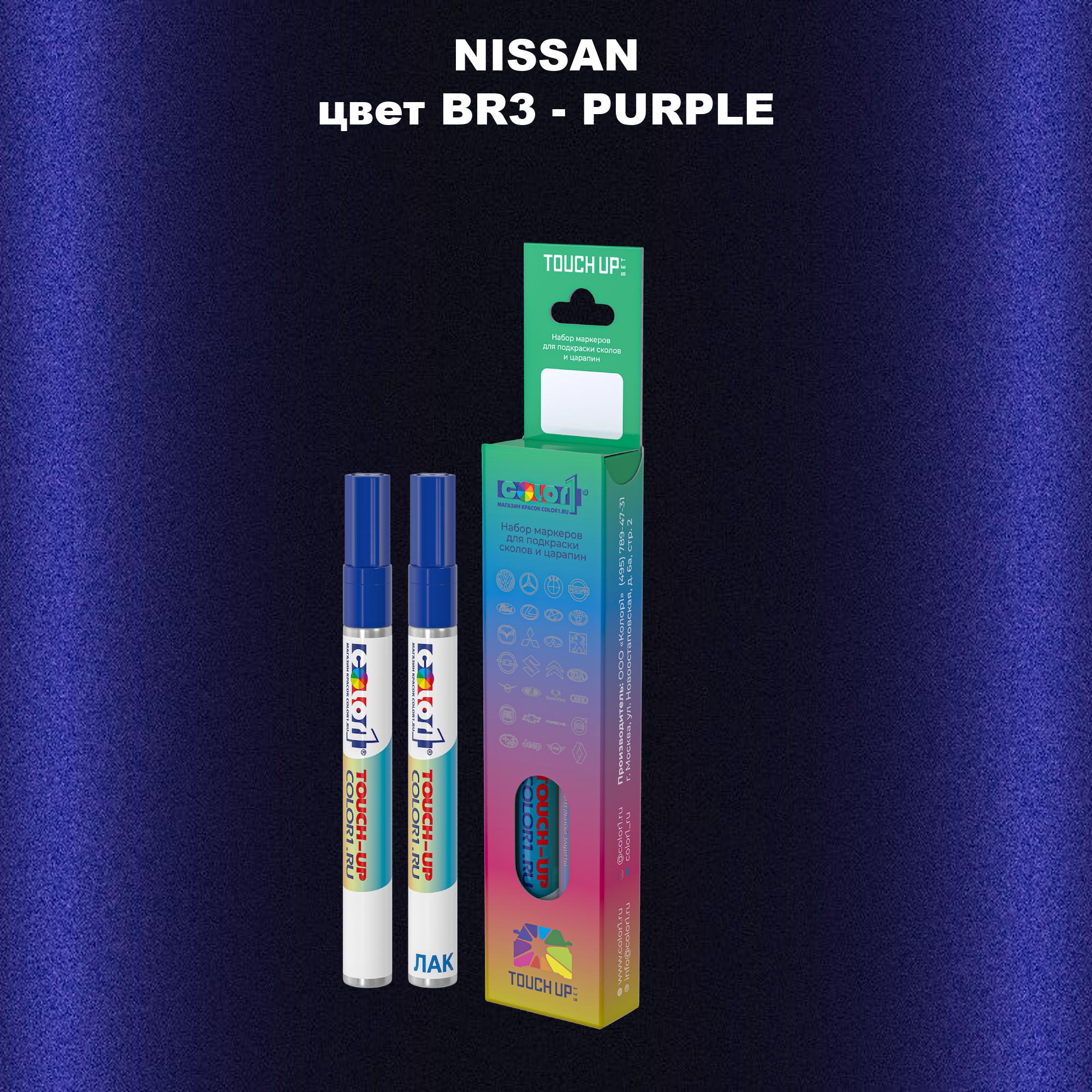 

Маркер с краской COLOR1 для NISSAN, цвет BR3 - PURPLE, Прозрачный