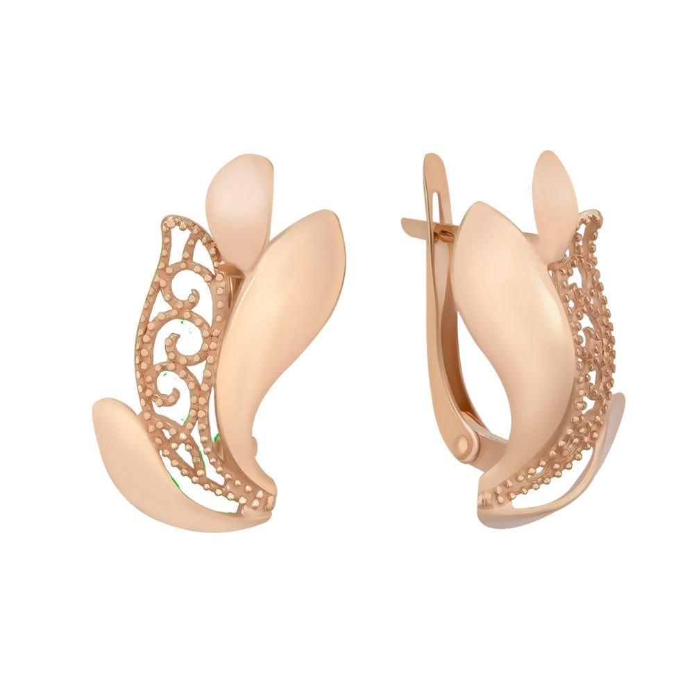 

Серьги из красного золота без вставки 585Gold 402002989, 402002989