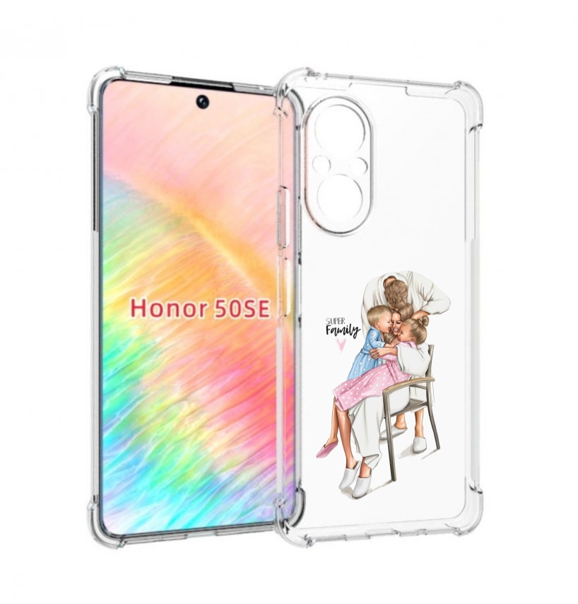 

Чехол бампер MyPads Super-family для Honor 50 SE противоударный, Прозрачный, Tocco